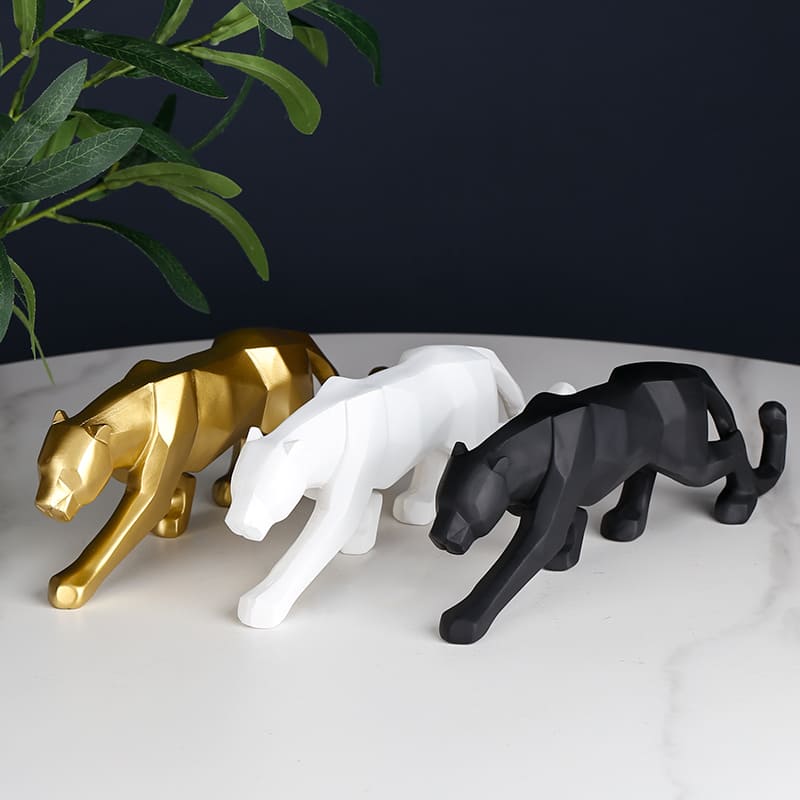 Decoração de Mesa de Resina Estátua Leopardo Homedec