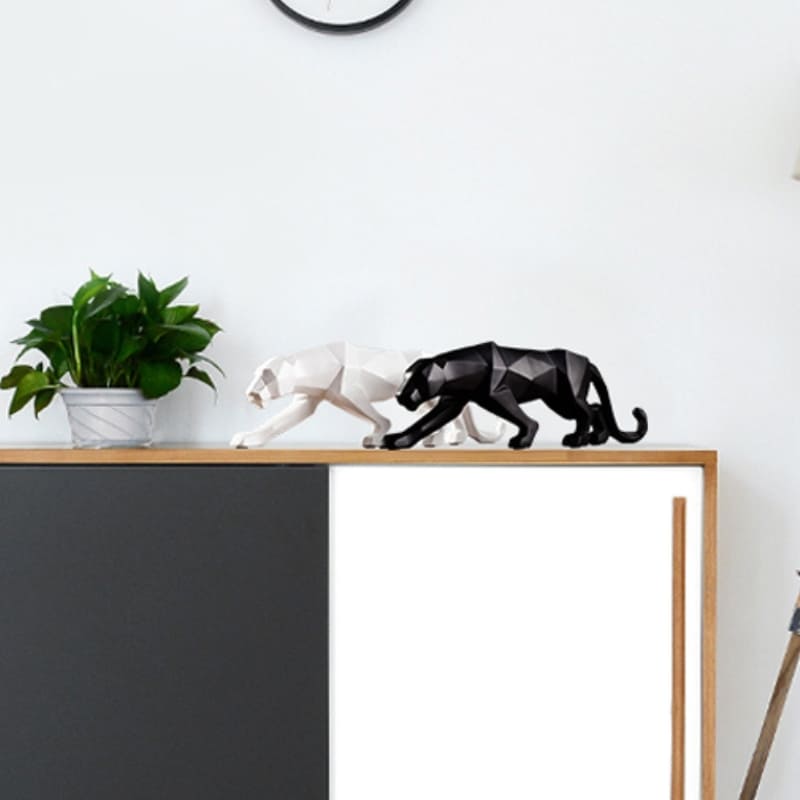 Decoração de Mesa de Resina Estátua Leopardo Homedec