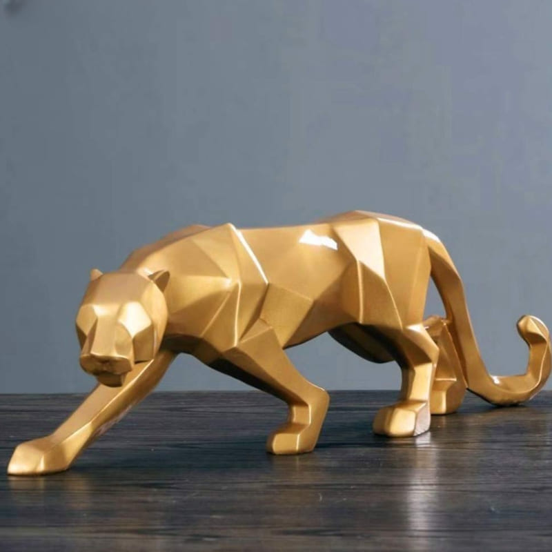 Decoração de Mesa de Resina Estátua Leopardo Homedec
