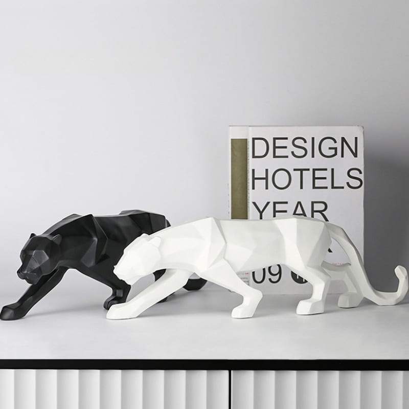 Decoração de Mesa de Resina Estátua Leopardo Homedec