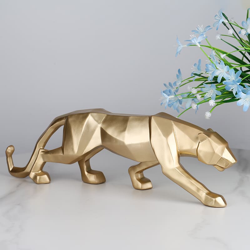 Decoração de Mesa de Resina Estátua Leopardo Homedec