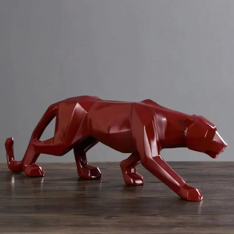 Decoração de Mesa de Resina Estátua Leopardo Homedec