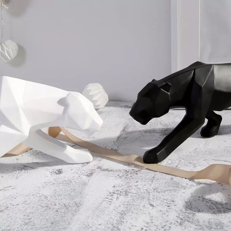 Decoração de Mesa de Resina Estátua Leopardo Homedec
