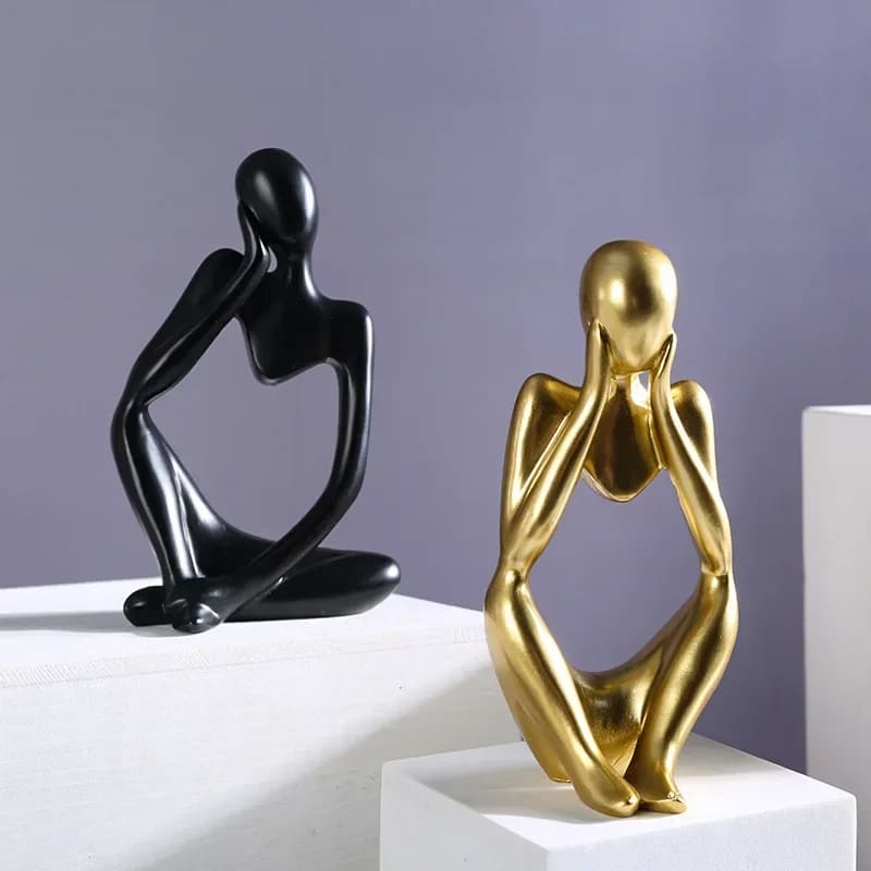 Decoração de Mesa Resina Escultura Estátua Pensador Homedec