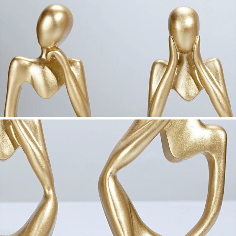 Decoração de Mesa Resina Escultura Estátua Pensador Homedec