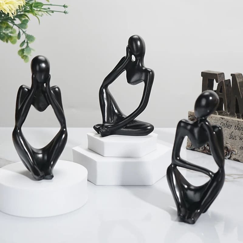 Decoração de Mesa Resina Escultura Estátua Pensador Homedec