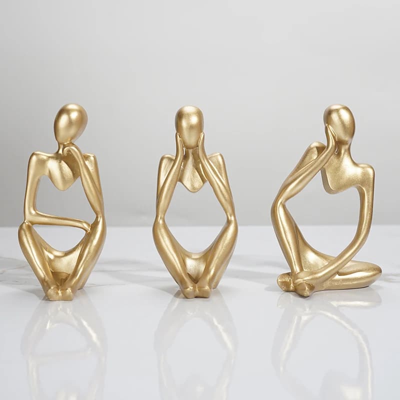 Decoração de Mesa Resina Escultura Estátua Pensador Homedec