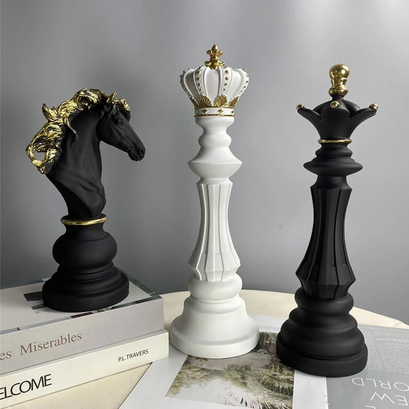 Decoração de Mesa Resina Estátua Peças de Xadrez Homedec