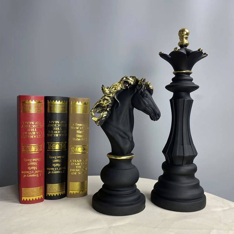Decoração de Mesa Resina Estátua Peças de Xadrez Homedec