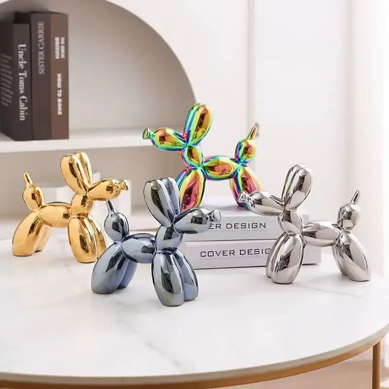 Decoração de Sala Cerâmica Estátua Cachorro de Balão Homedec