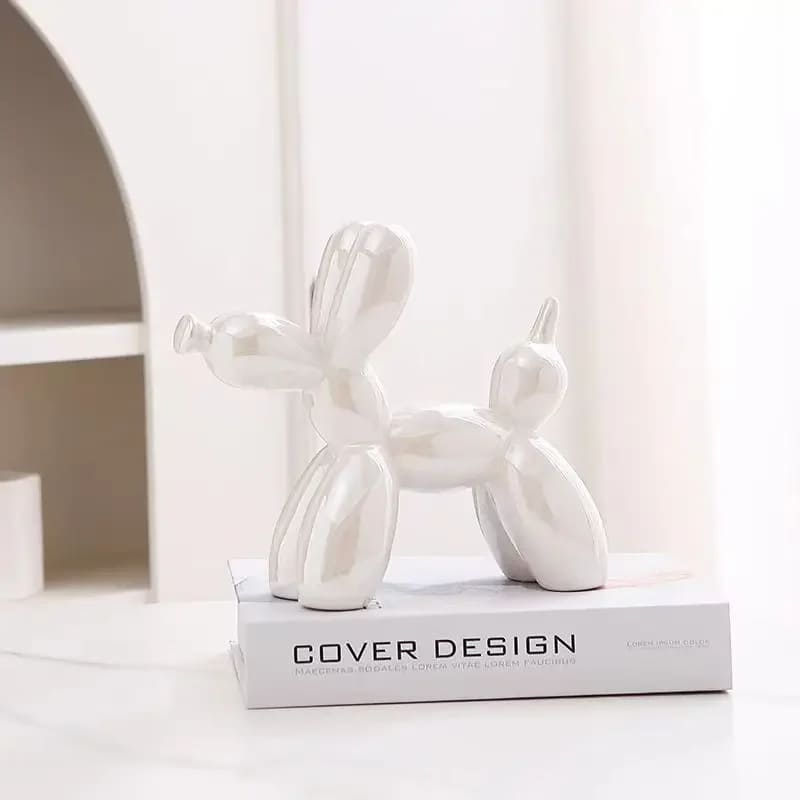 Decoração de Sala Cerâmica Estátua Cachorro de Balão Homedec