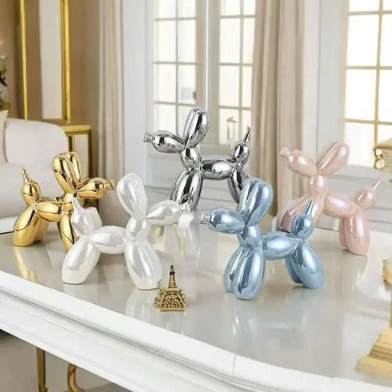 Decoração de Sala Cerâmica Estátua Cachorro de Balão Homedec