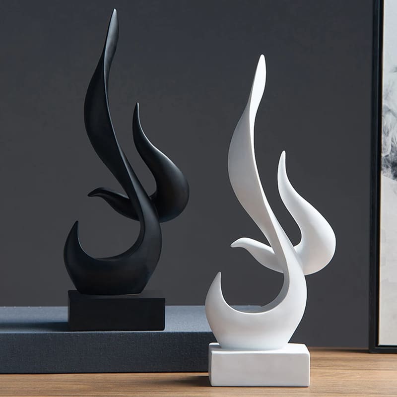 Decoração de Sala Resina Escultura Abstrata Chamas Homedec