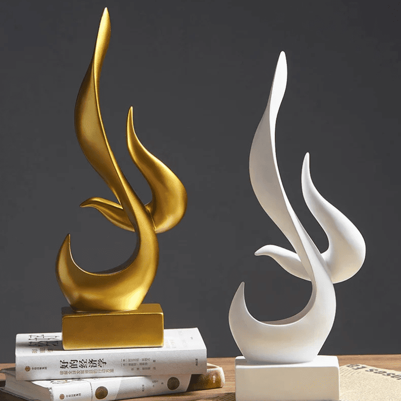 Decoração de Sala Resina Escultura Abstrata Chamas Homedec