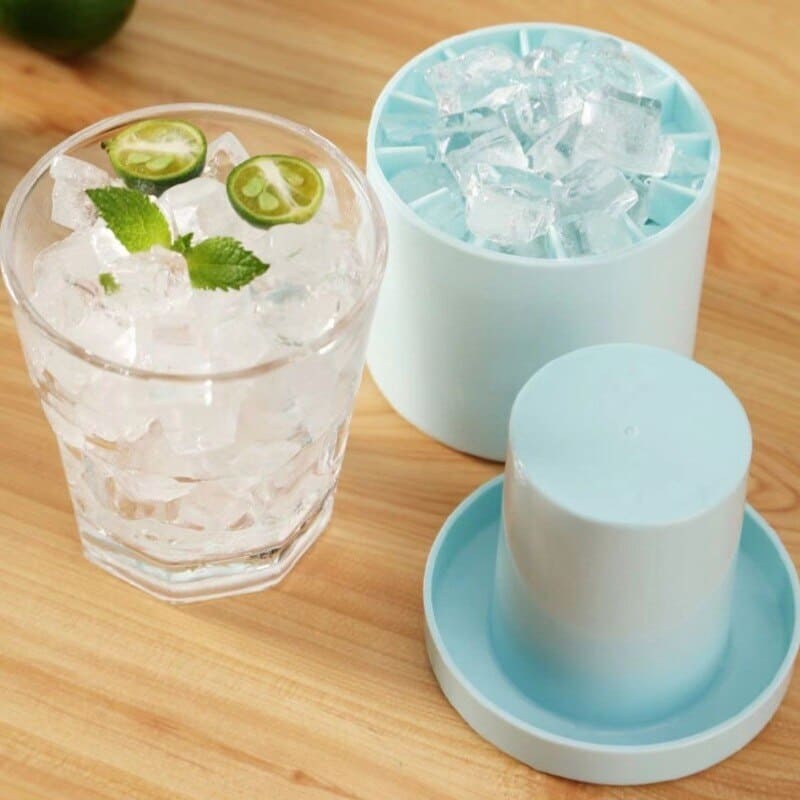 Forma de Gelo de Silicone Redonda com Tampa Homedec