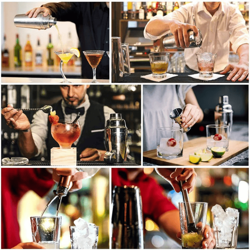 Kit Coqueteleira Inox Drinks Cocktails Bar em Casa Homedec
