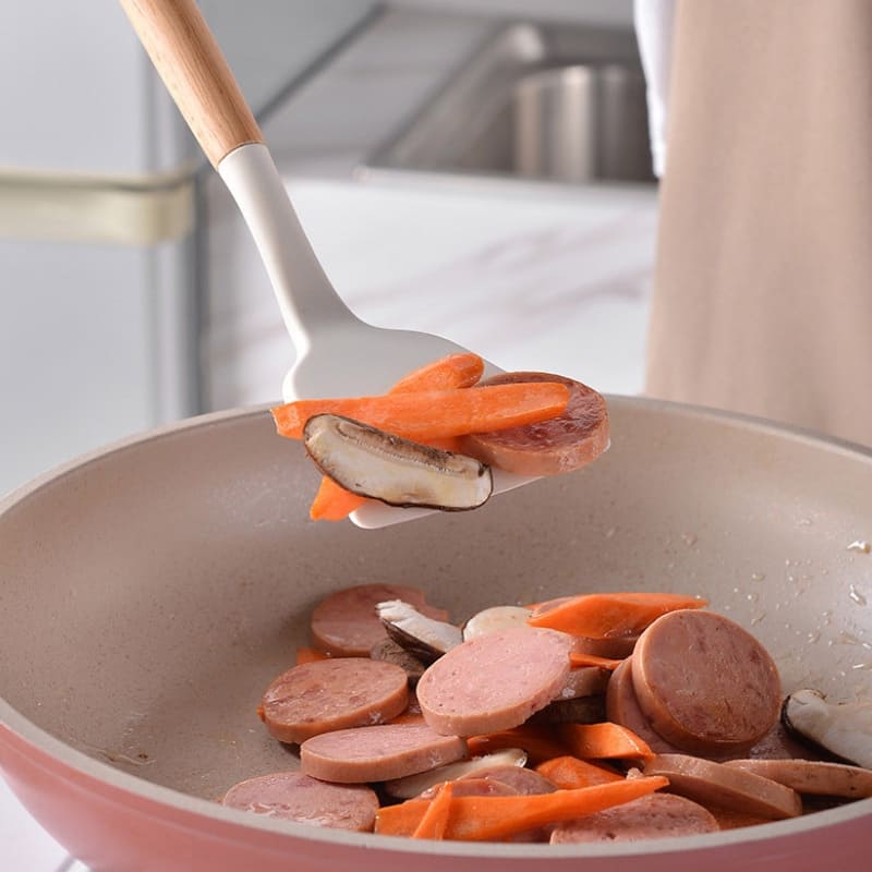 Kit Utensílios de Cozinha 14 Peças Silicone Com Organizador Homedec