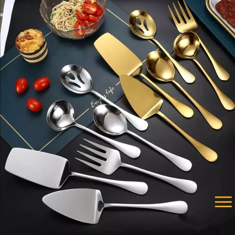 Kit Utensílios de Cozinha 6 Peças Inox Dourado Homedec