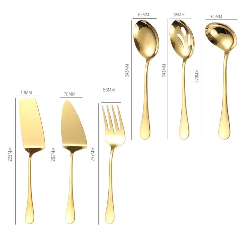Kit Utensílios de Cozinha 6 Peças Inox Dourado Homedec
