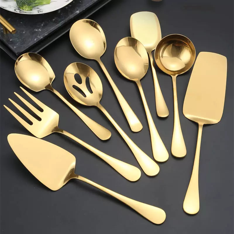 Kit Utensílios de Cozinha 6 Peças Inox Dourado Homedec