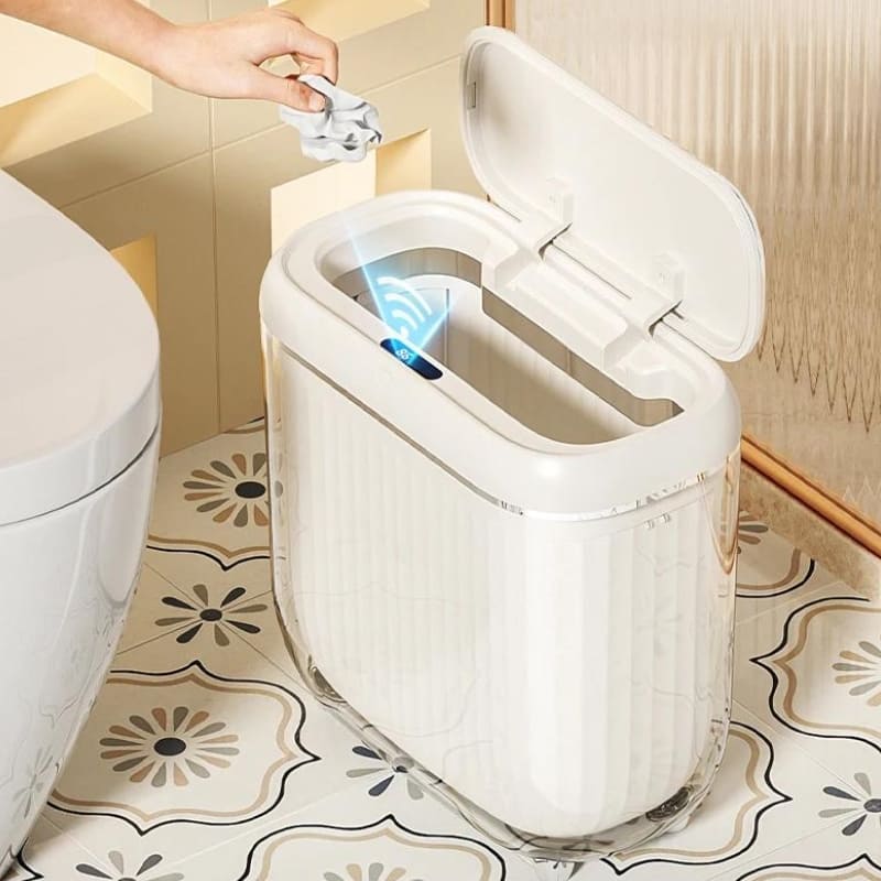 Lixeira para Banheiro e Cozinha Acrílico Automática Sensor Homedec