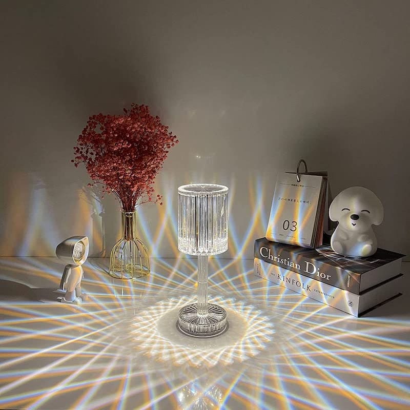 Luminária de Mesa LED Recarregável Sem Fio Cristal Homedec