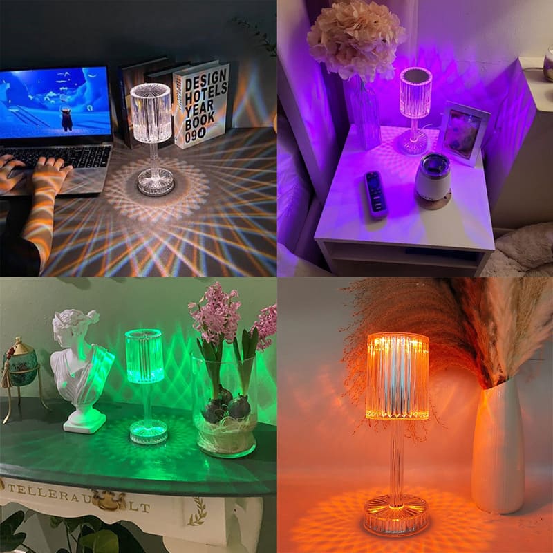 Luminária de Mesa LED Recarregável Sem Fio Cristal Homedec
