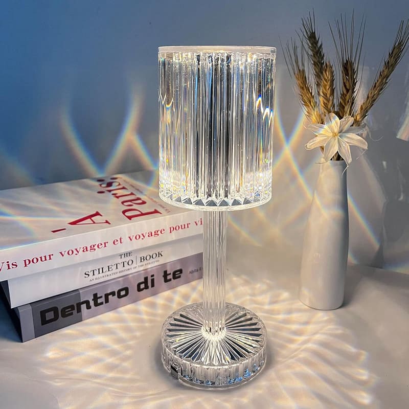Luminária de Mesa LED Recarregável Sem Fio Cristal Homedec
