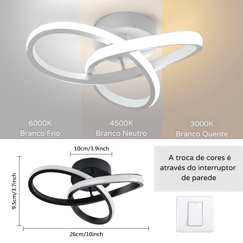 Luminária de Teto LED Design Minimalista Moderno Homedec