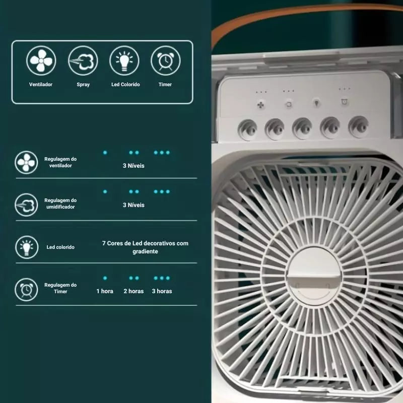 Mini Ar Condicionado Ventilador de Mesa Umidificador Homedec
