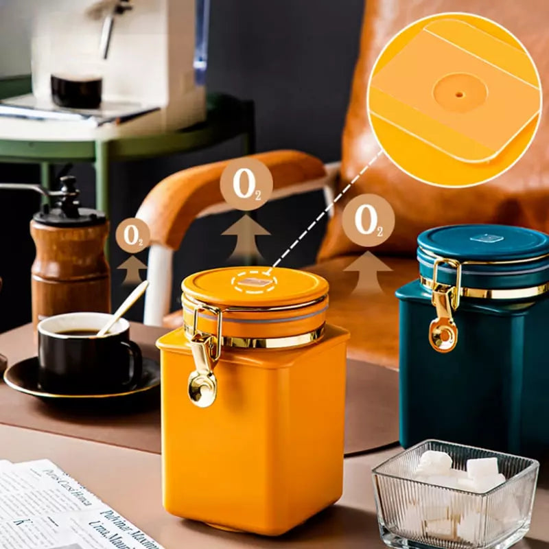 Porta Alimentos Pote com Tampa Hermético para Café Homedec