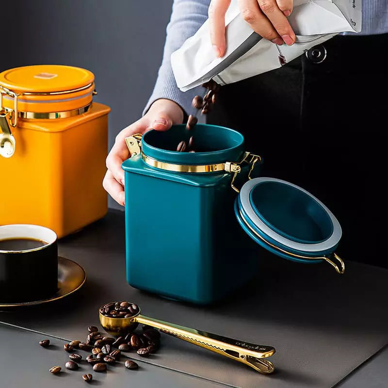 Porta Alimentos Pote com Tampa Hermético para Café Homedec