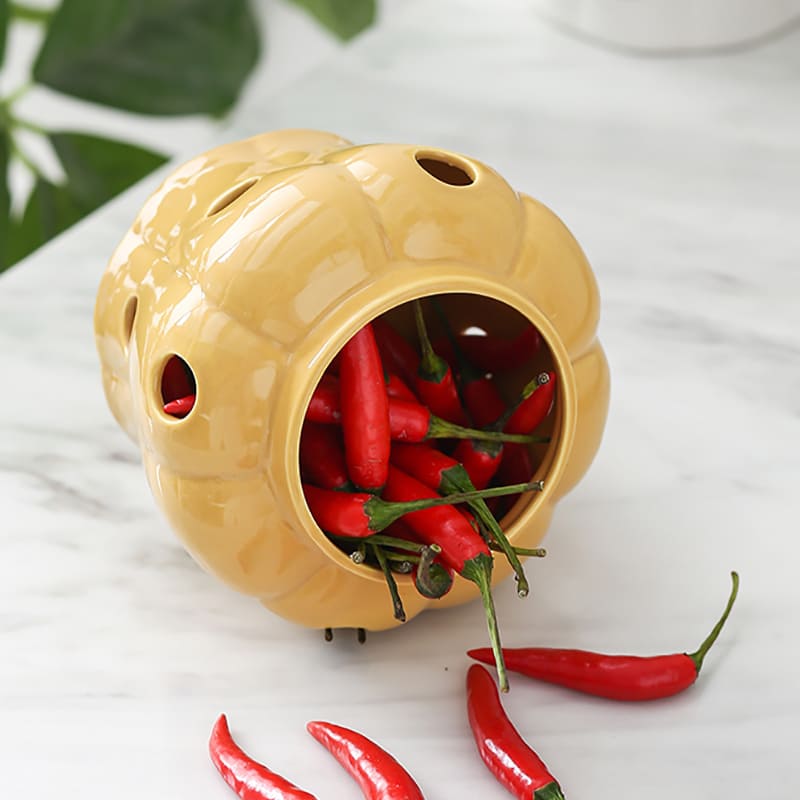 Pote de Cerâmica com Tampa de Madeira Decorativo Homedec