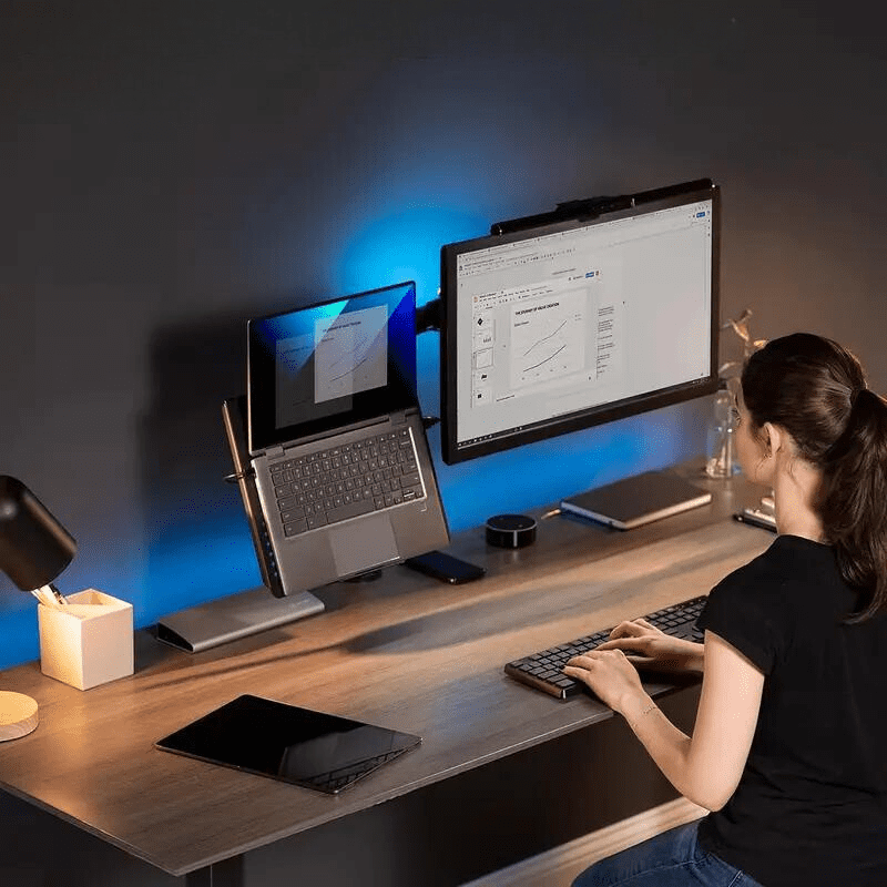 Suporte Monitor e Notebook Articulado para Mesa Homedec