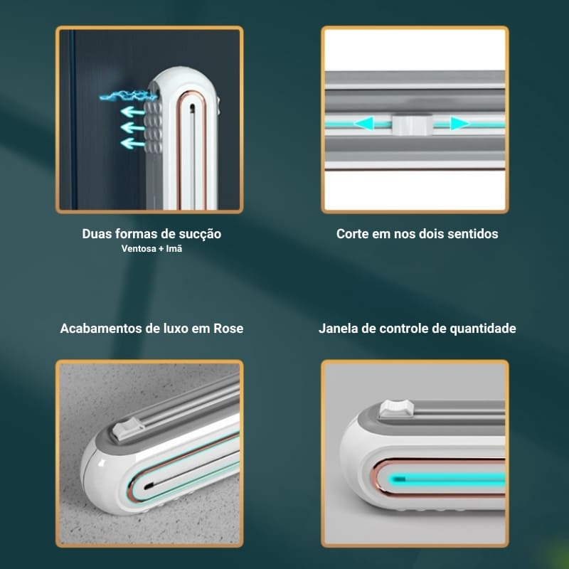 Suporte Papel Filme Cortador Papel Plástico Papel Alumínio Homedec