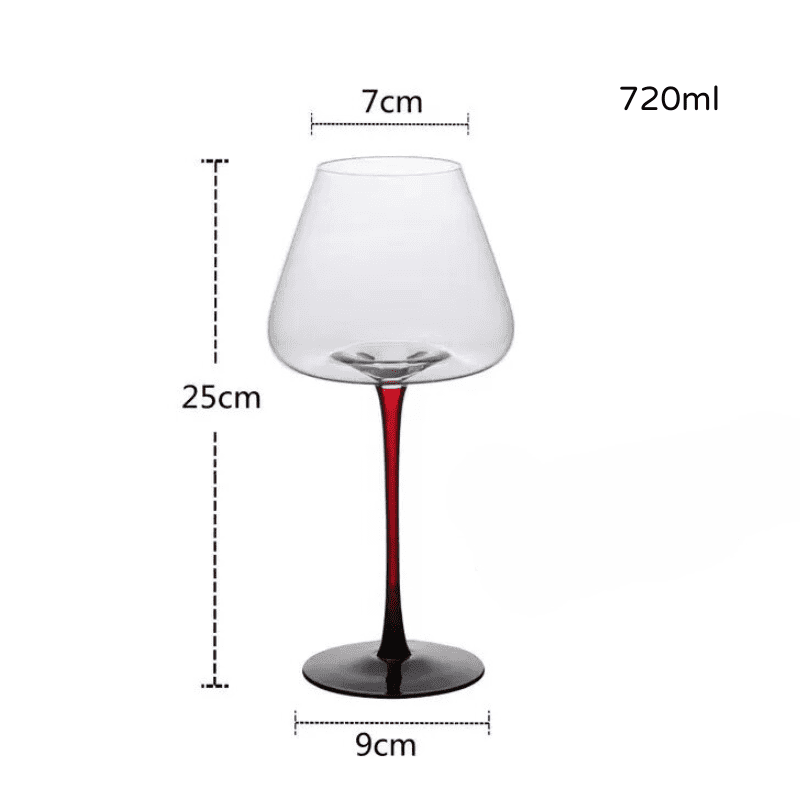 Taça de Vinho Cristal Haste Vermelha Bar em Casa Homedec