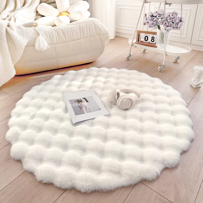 Tapete Para Sala Redondo Peludo Quarto Pelúcia Felpudo Homedec
