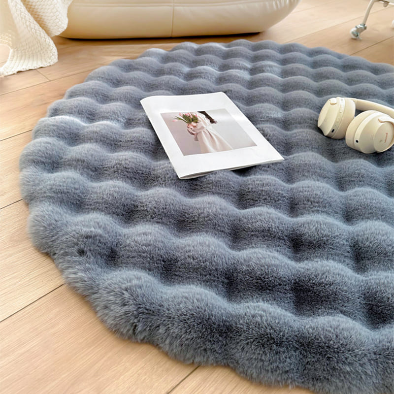 Tapete Para Sala Redondo Peludo Quarto Pelúcia Felpudo Homedec