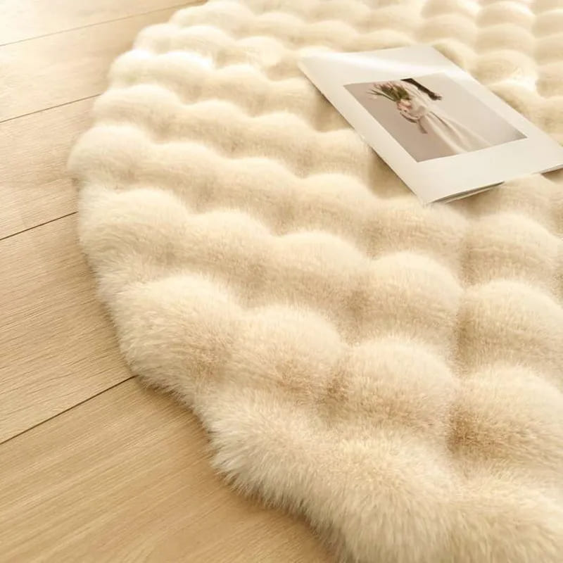 Tapete Para Sala Redondo Peludo Quarto Pelúcia Felpudo Homedec