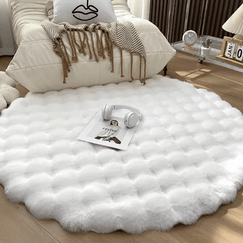 Tapete Para Sala Redondo Peludo Quarto Pelúcia Felpudo Homedec