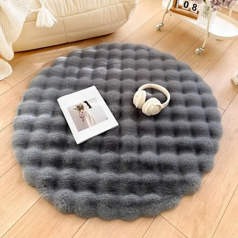 Tapete Para Sala Redondo Peludo Quarto Pelúcia Felpudo Homedec
