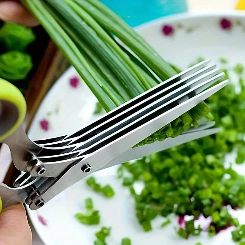 Tesoura de Picotar Cozinha 5 Lâminas Temperos Inox Homedec