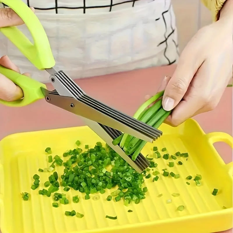 Tesoura de Picotar Cozinha 5 Lâminas Temperos Inox Homedec