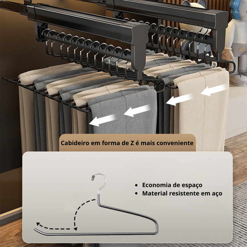 Trilho Retrátil Premium para Roupas Homedec