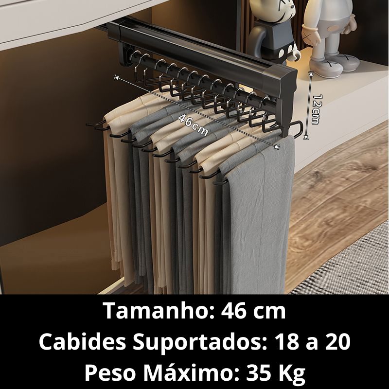 Trilho Retrátil Premium para Roupas Homedec