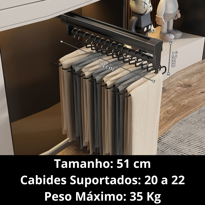 Trilho Retrátil Premium para Roupas Homedec