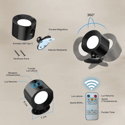 Arandela de Parede Interna LED Bifocal Sem Fio Homedec