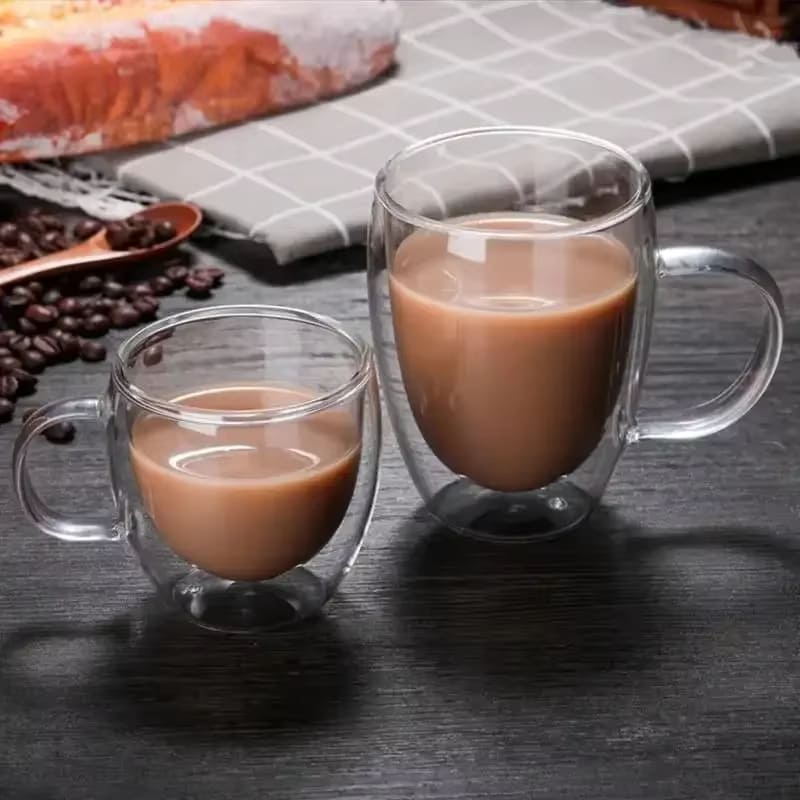Caneca de Vidro Parede Dupla Cantinho do Café Chá Homedec