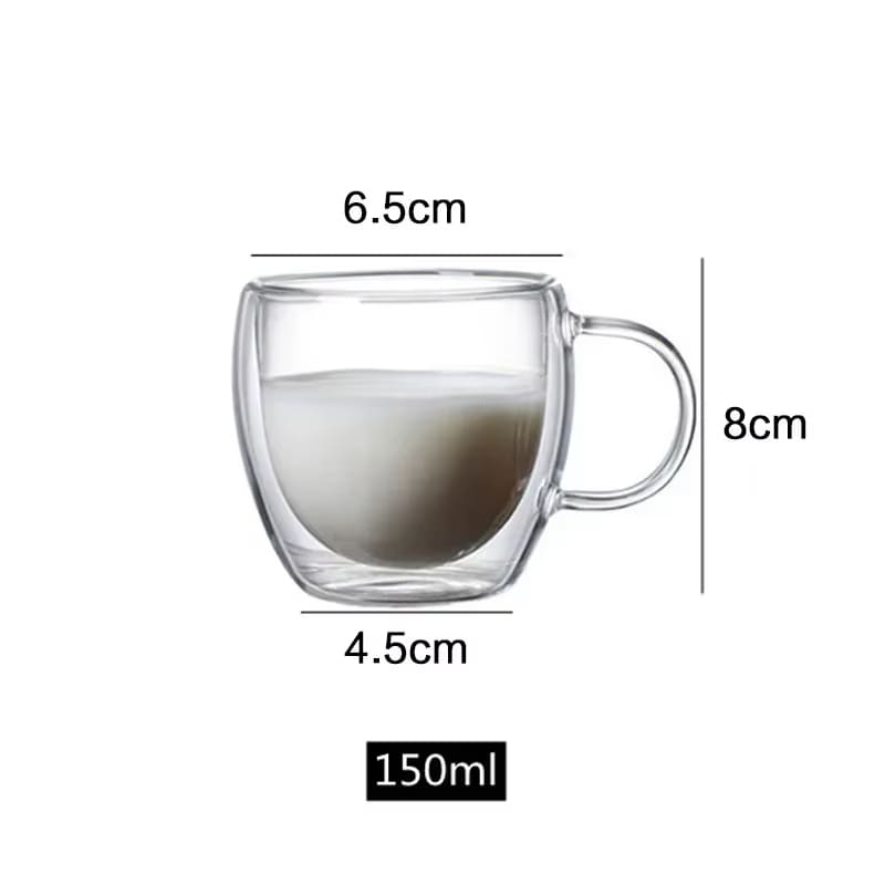 Caneca de Vidro Parede Dupla Cantinho do Café Chá Homedec
