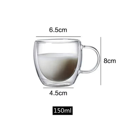 Caneca de Vidro Parede Dupla Cantinho do Café Chá Homedec